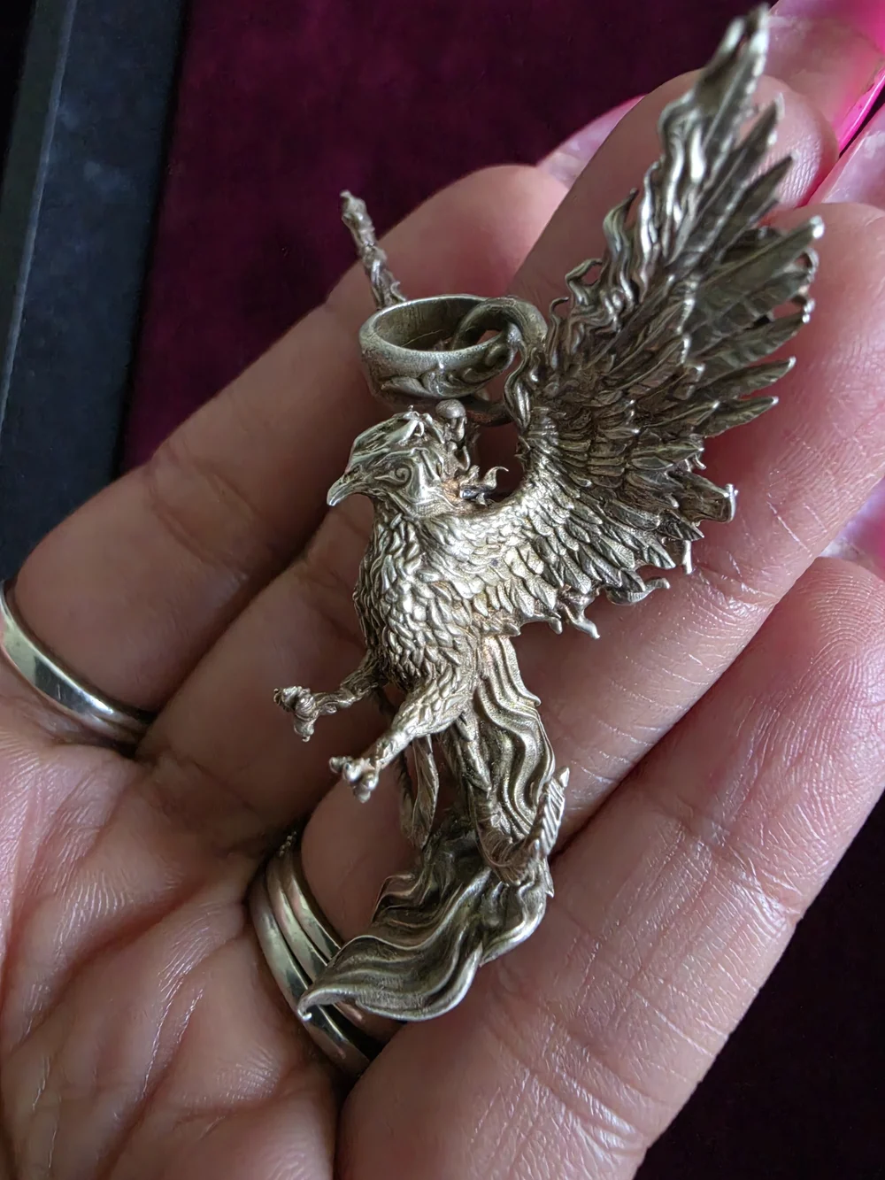 Silver Eagle Pendant Necklace - Men's Jewelry
